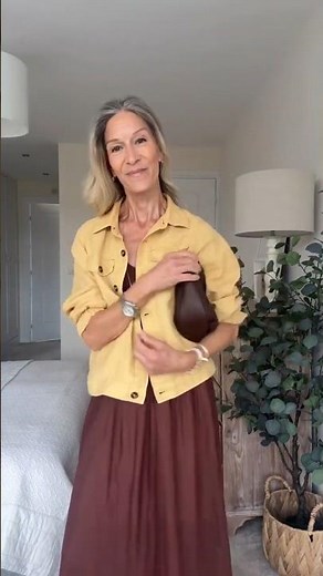 The Burgundy Maxi Dress That a Yellow Overshirt Turns Into a Different Outfit #fashiontrends #ootd