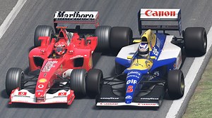 1.9K views · 23 reactions | Michael Schumacher vs Nigel Mansell - 2002 Ferrari F2002 vs 1992 Williams-Renault FW14B at Monza | Raceluxius Horizon | Facebook
