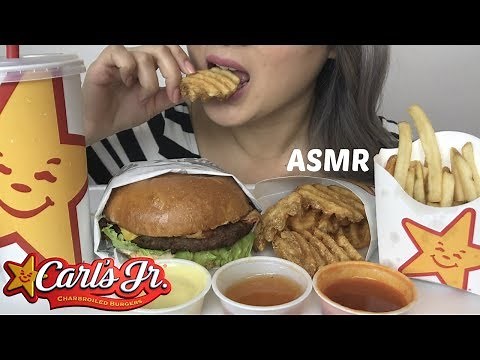 CARL'S Jr *No Talking ASMR | Mukbang | Eating Sounds | N.E Lets Eat