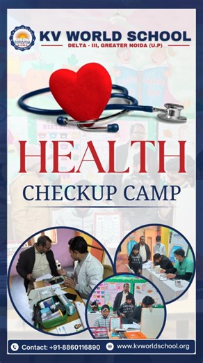 🩺💙 Preventive Health Check-Up Camp at KV World School 💙🩺 KV World School, Delta–III, Greater Noida (U.P.), in collaboration with Yatharth Super Speciality Hospital, successfully organized a Free Preventive Health Check-Up Camp to promote the health and well-being of students, parents, and staff. 🩺 Free Consultations ✔ General Physician ✔ Optometrist 🧪 Free Investigations ✔ Blood Pressure ✔ Blood Sugar ✔ Eye Check-Up (Students) ✔ Pulmonary Function Test 📅 Event Details Date: 17 January 202