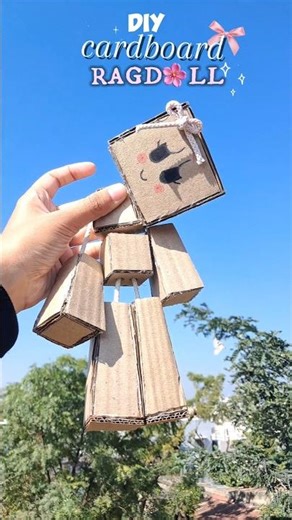 Diy cardboard ragdoll🎀🤖 #doll #ragdolls #craftideas #trending #viralvideo #shortsfeed #youtubeshorts