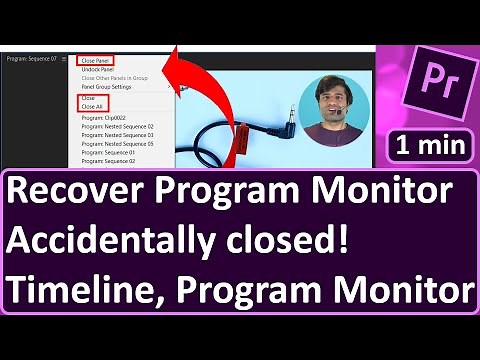 How to recover program monitor in Premiere Pro