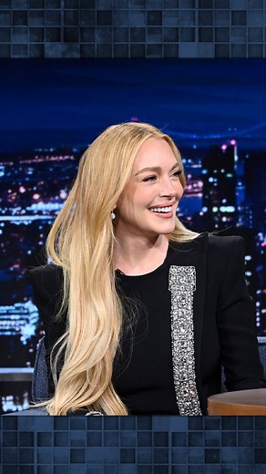 The Tonight Show on Instagram: "@lindsaylohan & Jimmy reminisce over their “Debbie Downer” @nbcsnl sketch from 20 years ago! #FallonTonight"