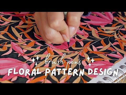Easy Floral Pattern Design 3 Styles! // Drawing With Alcohol Markers Step By Step Tutorial