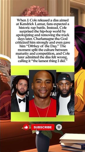 🤯😱After J. Cole Apologized to Kendrick Lamar, Charlamagne tha God Named him..🥹❤️#shorts