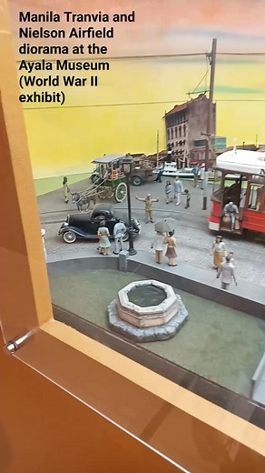 Part of the World War II exhibit at the Ayala Museum titled Liberation: War and Hope (2022) 🇵🇭🇺🇲🇯🇵 A diorama of the Manila Tranvia and the Nielson Airfield in Makati - a glimpse of the types of transportation then existent in Manila prior to and during the war. 🚃🛩️ #ManilaTranvia #NielsonAirfield #ayalamuseum | World War II in the Philippines