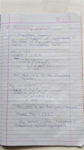 Armstrong Number Explained with Real-Life Example |NTSE JEE Foundation/class 6 onwards maths/#shorts