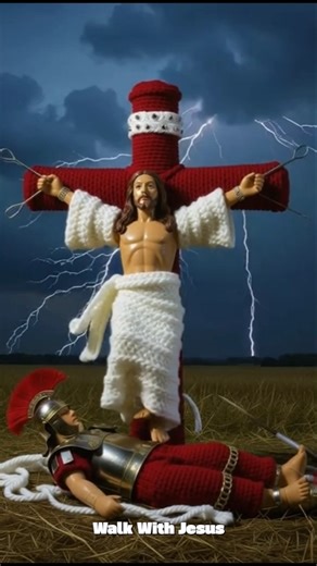 Crochet Diorama – The Scourging of Jesus | A Moment of Compassion and Suffering #cartoon #jesus