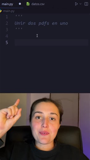 Programa con Mica on Instagram: "Desafio con python: Unir dos pdfs en uno from pypdf import PdfWriter import os def merge_two_pdfs(pdf1_path, pdf2_path, output_path): try: merger = PdfWriter() merger.append(pdf1_path) merger.append(pdf2_path) if not os.path.exists(os.path.dirname(output_path)): os.makedirs(os.path.dirname(output_path)) with open(output_path, “wb”) as output_file: merger.write(output_file) merger.close() print(f”Se ha mergeado ‘{pdf1_path}’ y ‘{pdf2_path}’ en ‘{output_path}’.”) e