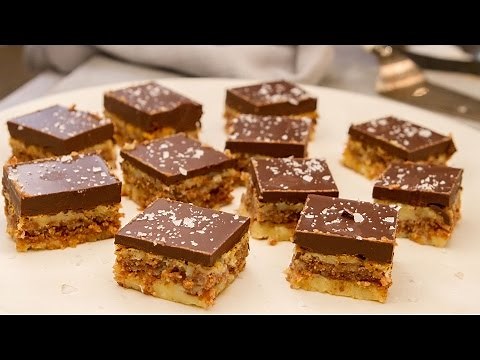 Salted caramel double chocolate slice