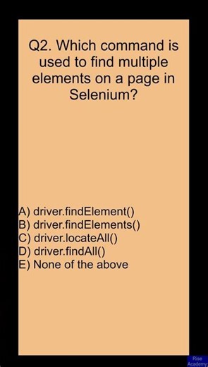 Selenium Interview MCQ Question [#2] | QA Automation Testing | Selenium WebDriver