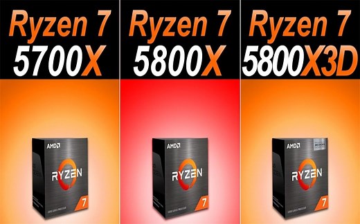 R7 5700X vs R7 5800X3D vs R7 5800X CPU对比（1080P分辨率测试，显卡为RTX 3080 10G） 1080P视频