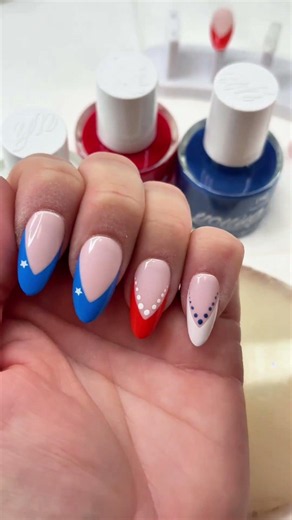 You WONT Believe These Are Press-Ons + Polish ❤️🤍💙