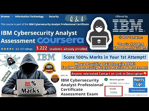 IBM Cybersecurity Analyst Assessment Professional Certificate Exam Solutions - Coursera