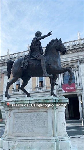 Musei Capitolini & Michelangelo’s Piazza. Raw video | With Equestrian Statue of Marcus Aurelius 🇮🇹