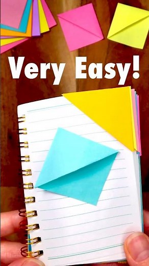 Easy Sticky Note Origami - Bookmark - Ver.2025 #bookmark #origami #origamibookmark #shorts