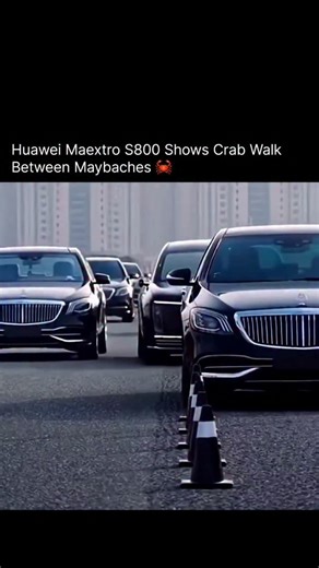 GLORY on Instagram: "Huawei Maextro S800 “Crab Walks” Sideways Between Maybachs 🦀 Huawei’s Maextro S800 showcases one of the most advanced steering systems ever seen in a production vehicle. Using four-wheel steering and intelligent control, the car performs a “crab walk,” moving sideways with millimeter-level precision to navigate tight spaces between luxury Maybach sedans. This isn’t just parking assistance — it’s next-generation mobility engineering that redefines how cars move in cities. As