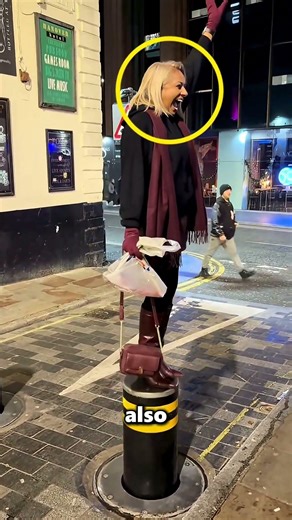 This Girl Climbed A Parking Pole 😱