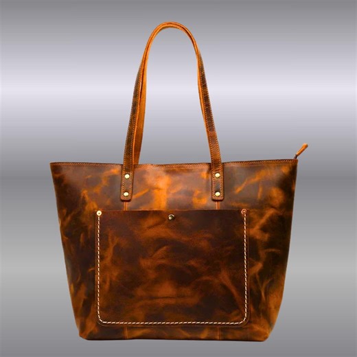 Personalized Full Grain Leather Tote for Women | Large Work & Laptop Shoulder Bag | Handmade Business Purse | Gift for Mom Girlfriend - Etsy