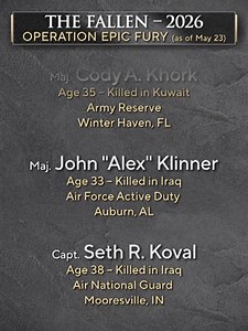 On Memorial Day weekend, we remember the fallen, including the U.S. service members killed since the start of the war with Iran. #MemorialDay #U.S. #Troops