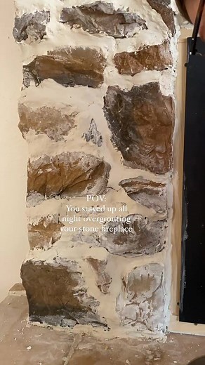 Stone Veneer Fireplace Installation Progress