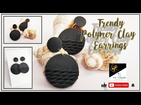 🖤 Trendy Polymer Clay Earrings | Elegant DIY Tutorial 🖤