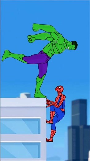 Hulk Kicks Spider Man off the building #AITrendsUSA#ArtificialIntelligence#SmartTechnology