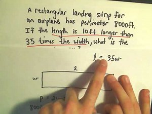 Word Problem Involving the Perimeter of a Rectangle - Ex 2