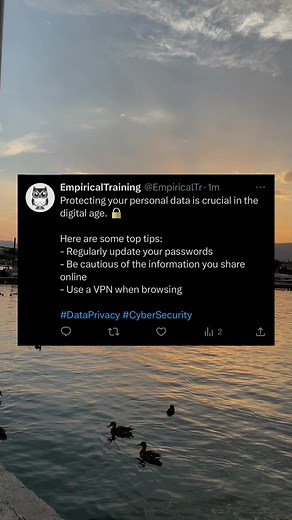 1.8K views | Do you understand how important your personal data is. What other methods do you use to protect it? #cyber #cybersecurity #cybertips #cybersecuritytips #cybersecurityexperts #cybersecurityawareness #cybersecuritytraining #cybersecuritynews #jobsincyber #remotejobs #data #privacy #howtogetajob #it #itinfosec #blueteam #soc #phishing #hacking #elearning #online #onlinecourse | empiricaltraining | Facebook