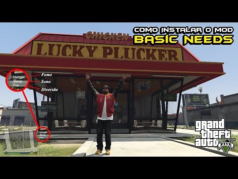 Como Instalar o Mod Basic Needs No GTA V - GTA 5 Mod Necessidades Básicas!