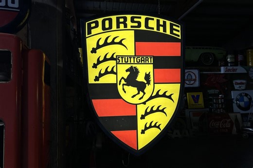 No Reserve: Illuminated Porsche Crest Sign