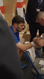 Taping the tools 🤜🧰 @whiterhino_21 backstage prepares for war 💥 #AllenMakhmudov live on DAZN | Matchroom Boxing