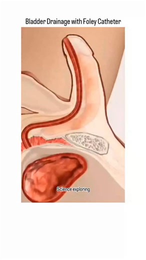 Science on Instagram: "A Foley catheter is a flexible tube used to drain urine directly from the bladder when a person is unable to urinate naturally. In this video, you’ll see how the catheter is gently inserted through the urethra into the bladder, allowing continuous drainage of urine into a collection bag. This common medical procedure is often used after surgery, during hospitalization, or for certain health conditions that affect bladder control. The process is performed under sterile cond