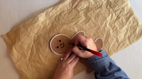 She grabs a vase for this adorable Christmas decoration!