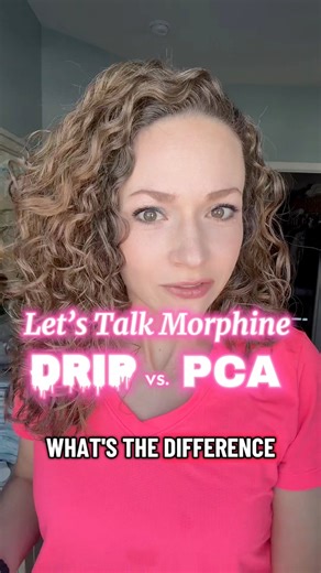 Let’s talk about the difference. We are often using morphine for pain management at the end of life, but also in pain crisis! Or other opioids for that matter. What is the difference between a morphine “drip” and a morphine PCA (patient controlled analgesia)?! Listen in! #pain #painmanagement #pharmacy #cancer #palliativecare | Your Palliative PA