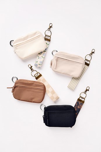 Keychain Wallet With Wrist Lanyard: Compact Zippered Wallet With ID Window, Card Holder Keyring, Cash Organizer, Minimalist Everyday Wallet - Etsy