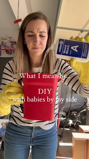 21 reactions · 11 comments | When I say “DIY with babies by my side,” I mean literally always by my side. Often they play nearby, sometimes they help out and sometimes they don’t listen to directions like “DO NOT TOUCH THE DRESSER!”  Don’t worry he washed his hands immediately and was totally fine! DIY Fail Home Projects Flipping Furniture Vintage Finds Bleaching Furniture | Fraiche & Co | Facebook