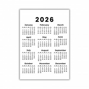 Printable Calendar 2026, One Page Full Year Monday & Sunday Start Wall Calendar Instant Download - Etsy New Zealand