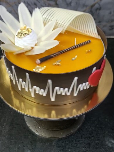 Luxury Mirror Glaze Cake with White Chocolate Decoration