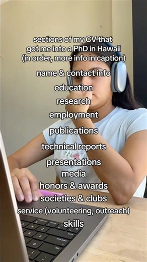 sections of your CV for graduate school applications #phd #gradschool #cv