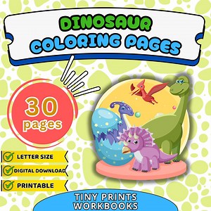 Dinosaur Coloring Book: 30 Printable Prehistoric Activity Pages (PDF Download) - Etsy Canada