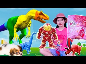 Dinosaur found a toy superhero - Compete with Changcady's dog - Part 87