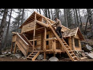 Man Builds the BIGGEST Bushcraft House in the Forest in 90 Days | Start to Finish