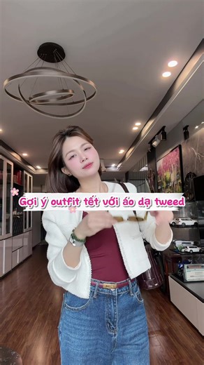 Gợi ý outfit Tết với áo dạ tweed #creatorsearchinsights #outfittet #outfitoftheday #phunukhichat #mindydesign