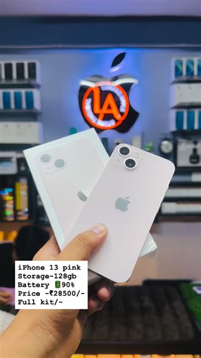 3.4K views · 12 reactions | iPhone 13 pink Storage-128gb Battery 90% Price-₹28500/- Full kit/- #iphone #ios #usediphone #india #i̇phone13 | Luwang Apple Store | Facebook