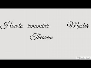 Simple way of remembering Master's Theorem||MASTER THEOREM