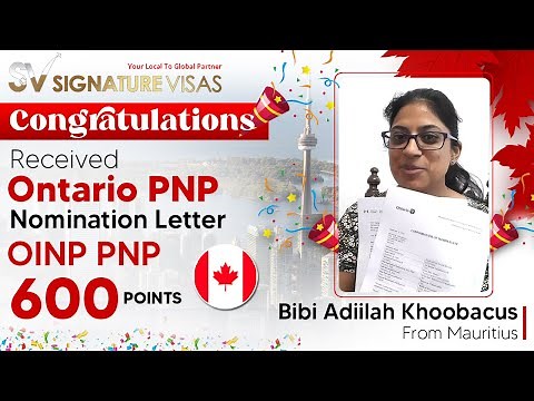 Confirmation of Nomination from Ontario Province (OINP) | Success ITA Story