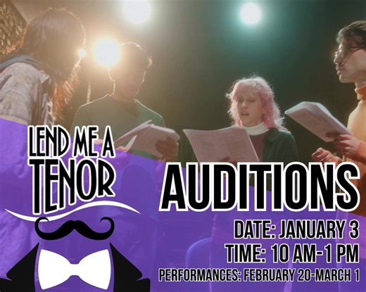 AUDITION CALL 🎶 The Lyric is excited to announce auditions for Lend Me a Tenor, a fast-paced, hilarious classic comedy—and we want YOU to be part of it! Whether you’re a seasoned performer or new to the stage, this show is packed with unforgettable characters, big laughs, and tons of energy. If you love comedy, chaos, and classic farce, don’t miss this chance to audition! Auditions: January 3 Time: 10:00 AM – 1:00 PM Come show us your talent and join the fun. Spread the word, bring a friend, an