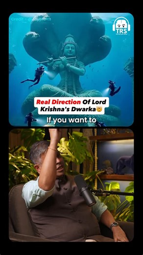 Ranveer Allahbadia on Instagram: "The Hidden Direction To Dwarka. Nilesh Oak shared that from Somnath, if you move in the precise western direction at a 45 degree angle and go about 10 to 15 km into the sea, you may reach the location of ancient Dwarka. Source - #TheRanveerShow Episode 440 (Overall 945) [Mahabharata, Krishna, Dwarka, ranveerallahbadia, BeerBiceps, TRS]"