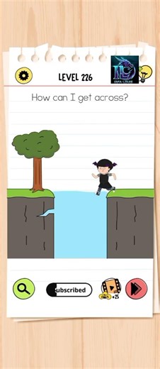 Brain Test 4 : Tricky Friends. Level 226. How can I get across?